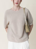[Premium] Whole Garment Miru Short Sleeve Knitwear