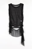 Crew frill layered sleeveless
