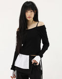 Shirt Layered Off Shoulder Tee