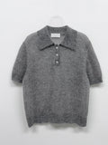 Mohair collar half knit