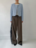 Olsen Rip Pocket One-Tuck Wide Slacks
