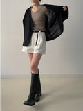 [Tie SET] Sheep V-neck Knit T-shirt