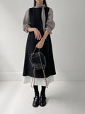 [Tie SET] Arc Raglan Round Blouse