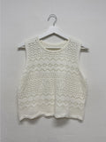 Punching Lace Sleeveless Knit Vest
