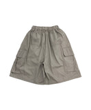 Washed Diagonal Cargo Bermuda Banding Pants