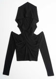 TWIST HOOD SLEEVE TOP