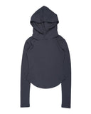 CURVED HEM CROP HOODIE