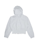 HOODED FRILL CROP JUMPER