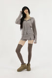Ari snap hood zip-up