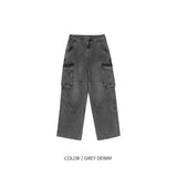 Salt Washed Cargo Denim