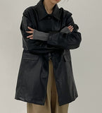 Beaver Crack Half Leather Coat