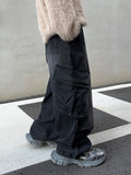 Diagonal Cargo Washed Banding Denim