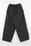 Snap Wide Cotton Pants