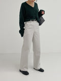 Lambswool V-Neck Cropped Cardigan