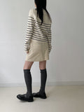 [Plan] Stripe Sailor Raglan Collar Knit
