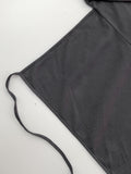 Flat Ribbed Deep-Slit Wrap One Piece