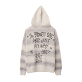 Blurry Spray Hood Knit