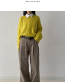 Seyu Two-Tuck Peach Cotton Wide Pants