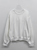 Back Slit Loose Fit Crop Sweatshirt