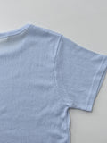 Linen round neck short sleeve T-shirt