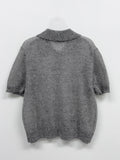 Mohair collar half knit