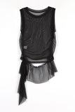 Crew frill layered sleeveless