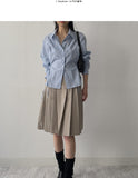 Ribbon Rocky Stripe Loose Fit Shirt