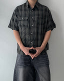 Pigment Dyeing Check Short Sleeve Shirt