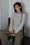 Work belted cotton pants