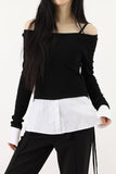 Shirt Layered Off Shoulder Tee