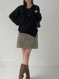[Lined Pants] Vintage Leopard Mini Skirt