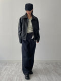 [unisex] Curl Vintage Leather Overfit Blouson