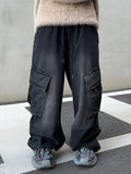 Diagonal Cargo Washed Banding Denim