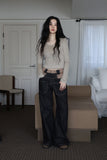 Mohair crop knit top