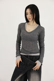 Joy see-through V-neck tee
