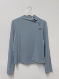[T-shirt ver.] Doi Unbalanced Button Polar T-shirt