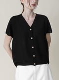 [Premium] Whole Garment Room Short Sleeve Cardigan