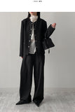 Striped One-Tuck Wide Slacks