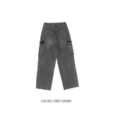 Salt Washed Cargo Denim