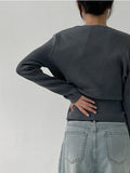 Rutting Wrap Unbalanced Knit Cardigan