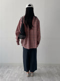 [unisex] Fuzzy Check Overfit Shirt