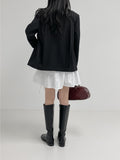 Frill Banding Flared Mini Skirt