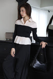 Lina color matching shirt top