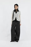 Shirring tie short sleeve shirt