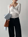 Basic Cotton Semi-Wide Pants