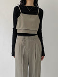 Ribbed Slit Boat Neck T-Shirt