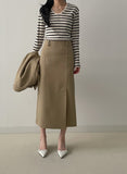 Chilia H-Line Slit Long Skirt