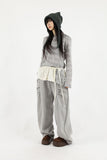 Side puff brushed pants