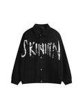 Brush letter cotton jacket