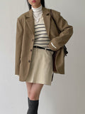 Bring corduroy A-line mini skirt